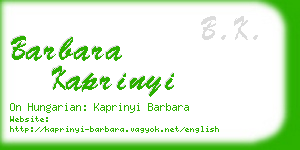 barbara kaprinyi business card